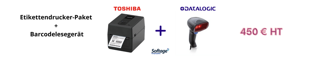 Werbeangebot: Etikettendrucker-Paket Toshiba und Barcodelesegerät Datalogic